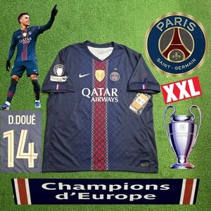 Nike PSG Desire Doue #14 2025/2026 Home Soccer Jersey Champions League New XXL